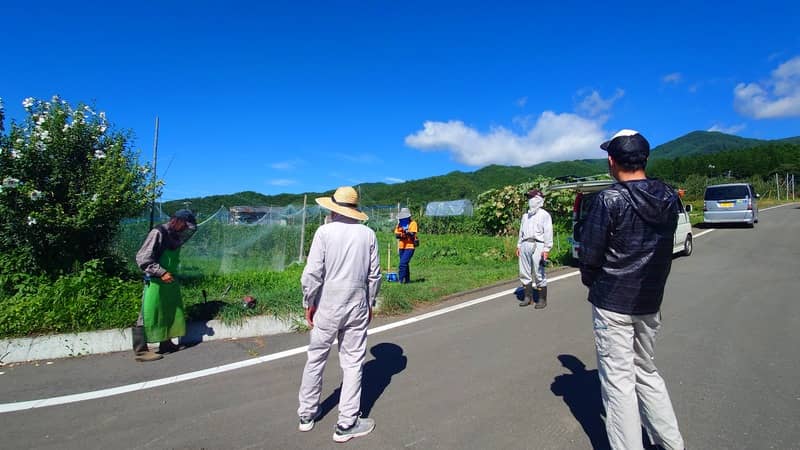 朝、集まれる人で集まりました